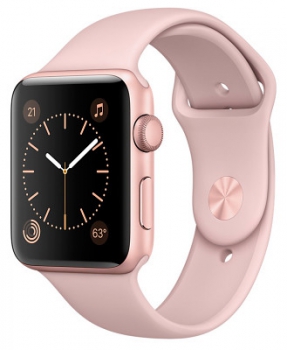 Apple Watch 2 42mm Rose Gold Aluminum Case Pink Sport Band